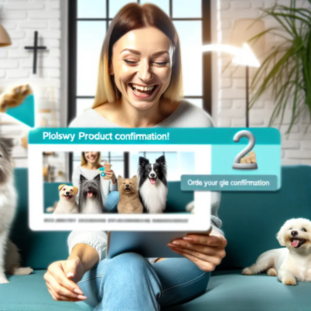 Ilustracja pokazująca potwierdzenie zamówienia online